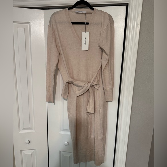 Thakoon Wrap Sweater Dress Oatmeal - Picture 2 of 6